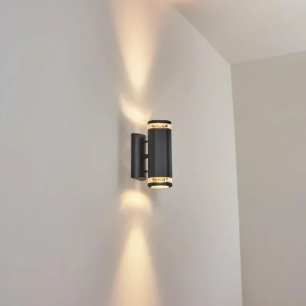 hofstein Applique murale d'extérieur Amyton Noir, 2 lumières* Lampes Modernes