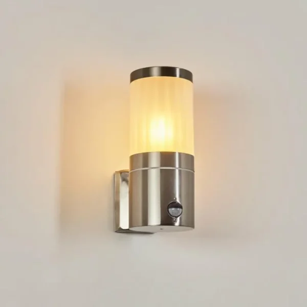 hofstein Applique murale d'extérieur Tolsona Nickel mat, 1 lumière, Détecteur de mouvement* Lampes Modernes