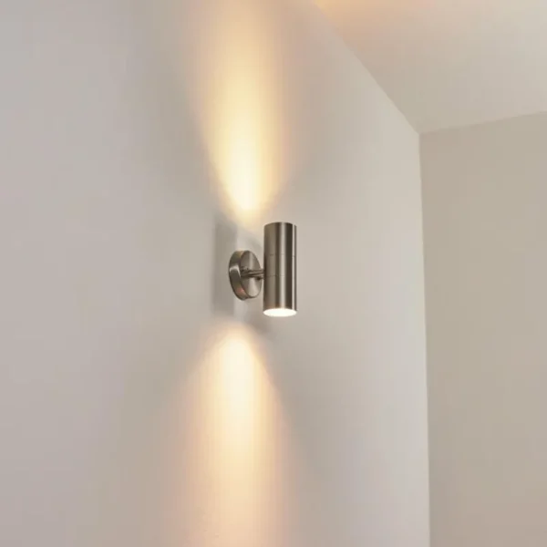 hofstein Applique murale d'extérieur Bessiebelle Acier inoxydable, 2 lumières* Lampes Modernes