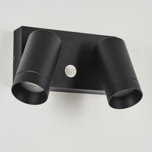 hofstein Applique murale d'extérieur Hakamken Noir, 2 lumières, Détecteur de mouvement* Lampes Modernes