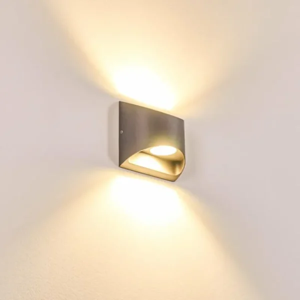 hofstein Applique murale d'extérieur Vikom LED Anthracite, 2 lumières* Lampes Modernes