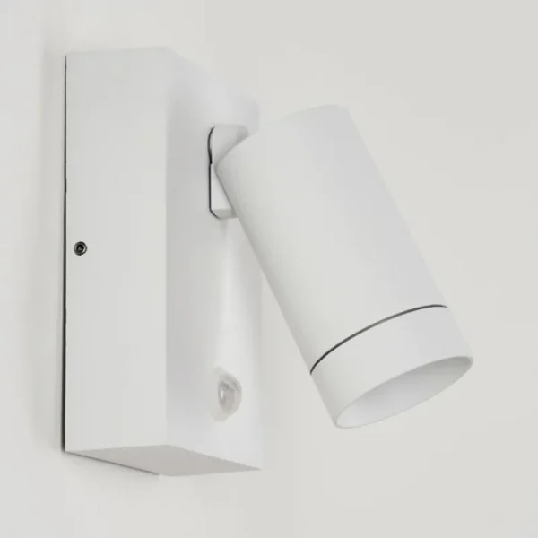 hofstein Applique murale d'extérieur Hakamken Blanc, 1 lumière, Détecteur de mouvement* Lampes Modernes