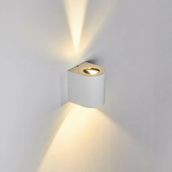 hofstein Applique murale d'extérieur Mora LED Blanc, 2 lumières* Lampes Modernes