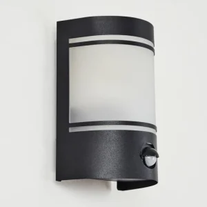 hofstein Applique murale d'extérieur Visnum Noir, Blanc, 1 lumière, Détecteur de mouvement* Lampes Modernes
