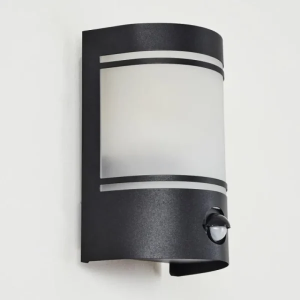 hofstein Applique murale d'extérieur Visnum Noir, Blanc, 1 lumière, Détecteur de mouvement* Lampes Modernes
