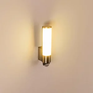 hofstein Applique murale d'extérieur Vasön LED Acier inoxydable, 1 lumière, Détecteur de mouvement* Lampes Modernes