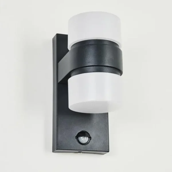 hofstein Applique murale d'extérieur Tiarp LED Noir, 2 lumières, Détecteur de mouvement* Lampes Modernes