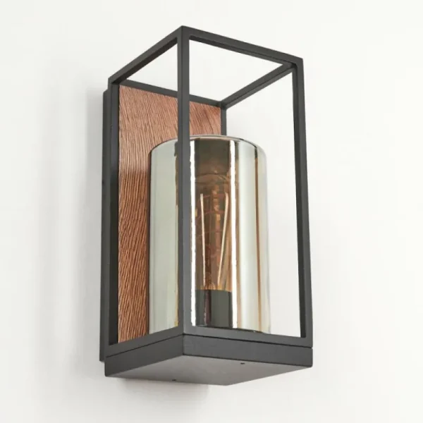 hofstein Applique murale d'extérieur Palanga Brun, Couleur bois, Noir, 1 lumière* Lampes Modernes