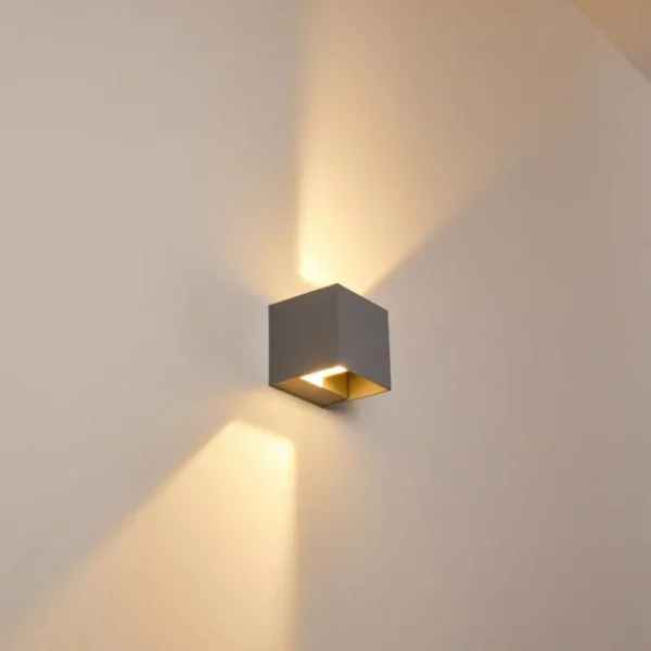 hofstein Applique murale d'extérieur Fauderup LED Gris, 2 lumières* Lampes Modernes