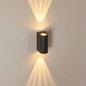 hofstein Applique murale d'extérieur Komoren LED Noir, 2 lumières* Lampes Modernes