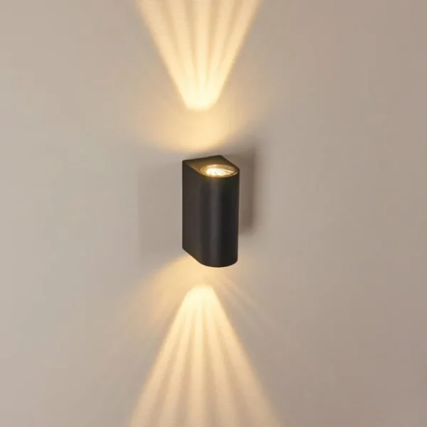 hofstein Applique murale d'extérieur Komoren LED Noir, 2 lumières* Lampes Modernes