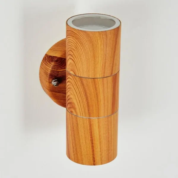 hofstein Applique murale d'extérieur Tenvik Brun, Couleur bois, 2 lumières* Lampes Modernes