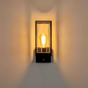 hofstein Applique murale d'extérieur Palanga Noir, 1 lumière, Détecteur de mouvement* Lampes Modernes