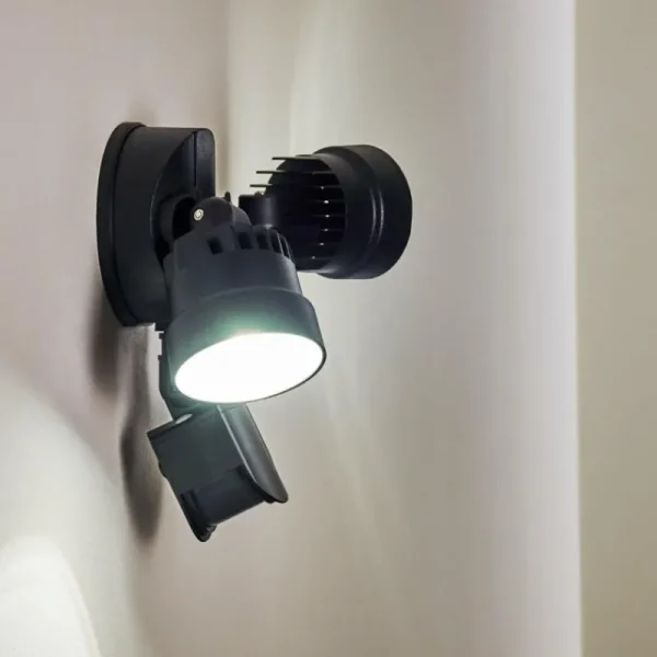 hofstein Applique murale d'extérieur Emmerlev LED Noir, 2 lumières, Détecteur de mouvement* Lampes Modernes