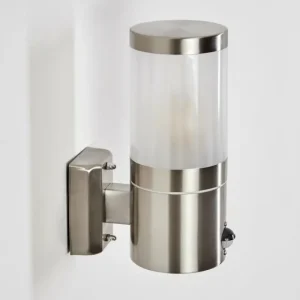 hofstein Applique murale d'extérieur Tolsona Nickel mat, 1 lumière, Détecteur de mouvement* Lampes Modernes