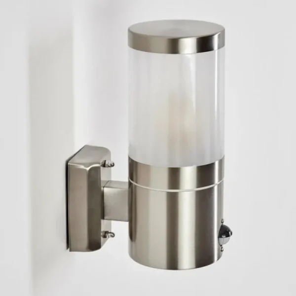 hofstein Applique murale d'extérieur Tolsona Nickel mat, 1 lumière, Détecteur de mouvement* Lampes Modernes