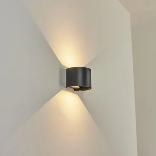 hofstein Applique murale d'extérieur Tamarin LED Noir, 2 lumières* Lampes Modernes