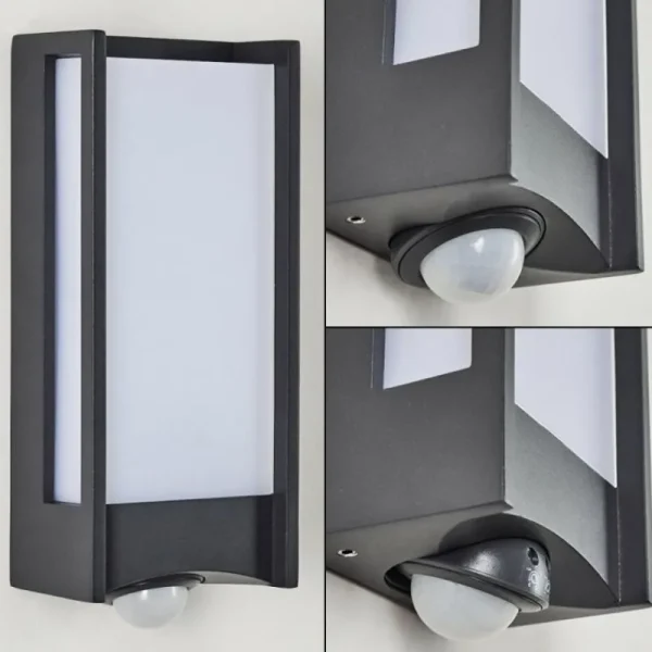 hofstein Applique murale d'extérieur Skove LED Anthracite, 1 lumière, Détecteur de mouvement* Lampes Modernes