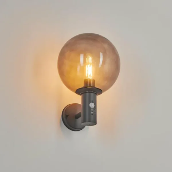 hofstein Applique murale d'extérieur Bostarenga Anthracite, 1 lumière, Détecteur de mouvement* Lampes Modernes