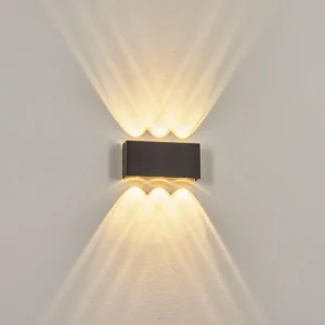 hofstein Applique murale d'extérieur Morenos LED Anthracite, Blanc, 6 lumières* Lampes Modernes