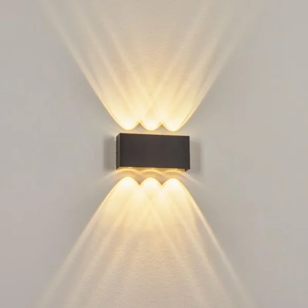 hofstein Applique murale d'extérieur Morenos LED Anthracite, Blanc, 6 lumières* Lampes Modernes