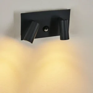 hofstein Applique murale d'extérieur Saeter LED Noir, 2 lumières, Détecteur de mouvement* Lampes Modernes
