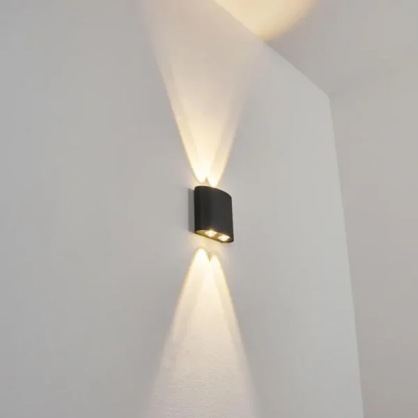 hofstein Applique murale d'extérieur Oiba LED Gris, 1 lumière* Lampes Modernes