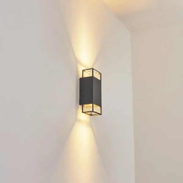 hofstein Applique murale d'extérieur Ramalhal Anthracite, 2 lumières* Lampes Modernes