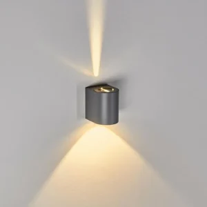 hofstein Applique murale d'extérieur Mora LED Gris, 2 lumières* Lampes Modernes