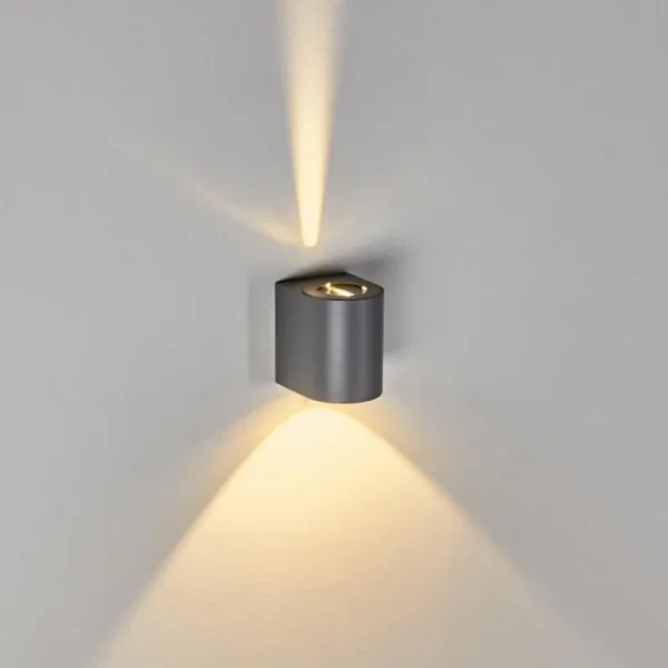 hofstein Applique murale d'extérieur Mora LED Gris, 2 lumières* Lampes Modernes