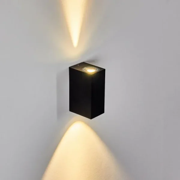 hofstein Applique murale d'extérieur Komoren LED Noir, 2 lumières* Lampes Modernes