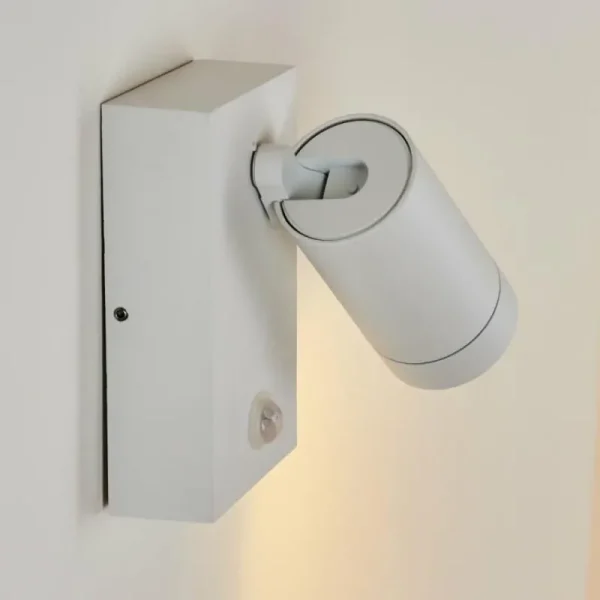hofstein Applique murale d'extérieur Hakamken Blanc, 1 lumière, Détecteur de mouvement* Lampes Modernes