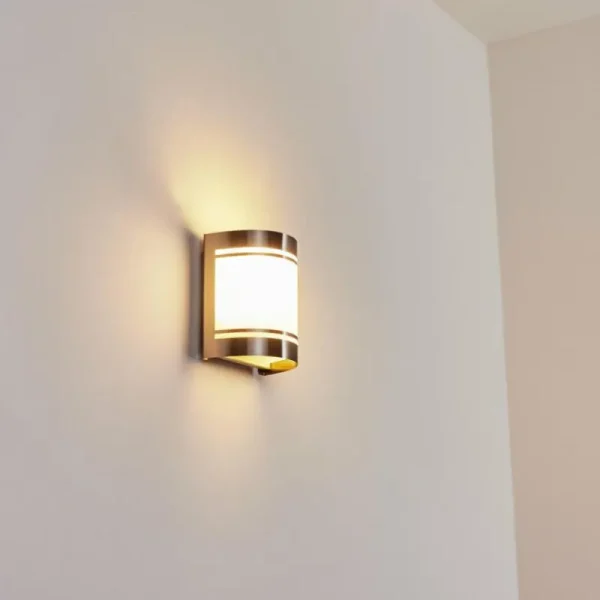 hofstein Applique murale d'extérieur Visnum Nickel mat, Blanc, 1 lumière* Lampes Modernes