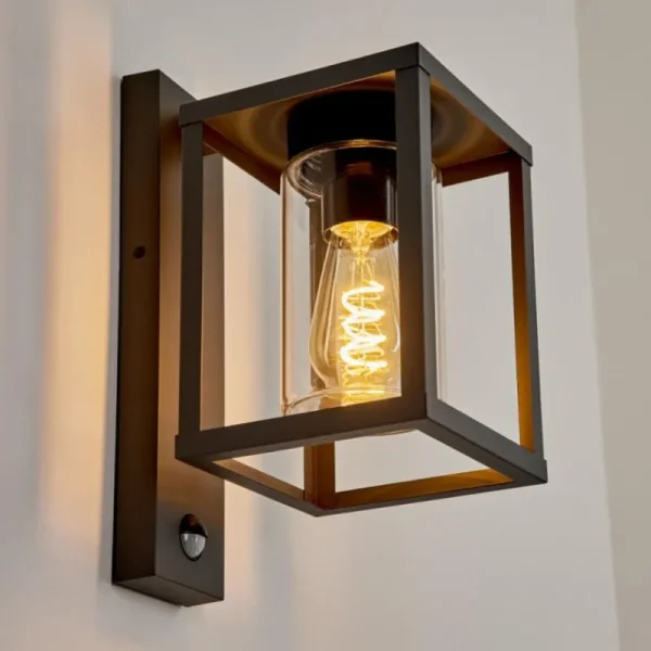 hofstein Applique murale d'extérieur Parkkola Anthracite, 1 lumière, Détecteur de mouvement* Lampes Modernes