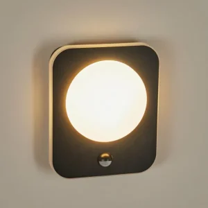 hofstein Applique murale d'extérieur Haga LED Noir, 1 lumière, Détecteur de mouvement* Lampes Modernes