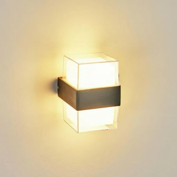 hofstein Applique murale d'extérieur Cesta LED Noir, 2 lumières* Lampes Modernes