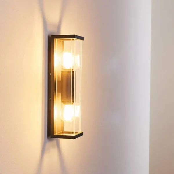 hofstein Applique murale d'extérieur Skeldegaard Anthracite, 2 lumières* Lampes Modernes
