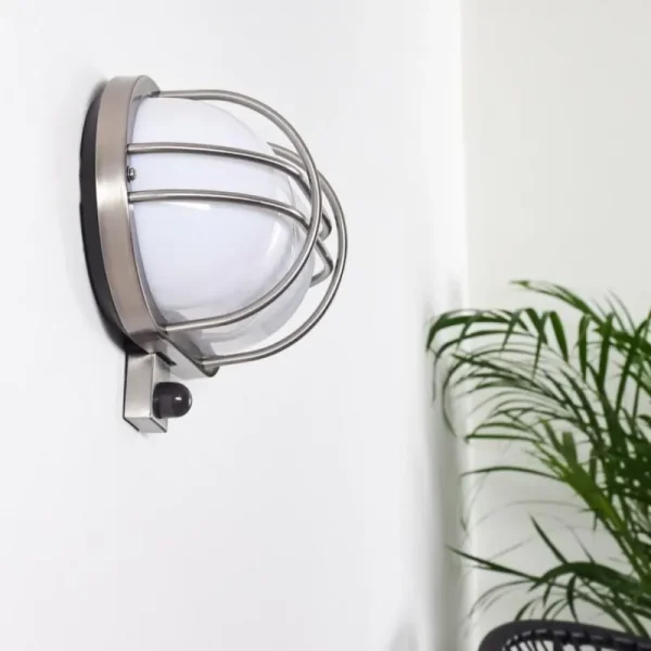 hofstein Applique murale d'extérieur Belmopan Acier inoxydable, 1 lumière, Détecteur de mouvement* Lampes Modernes