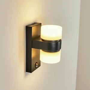 hofstein Applique murale d'extérieur Tiarp LED Noir, 2 lumières, Détecteur de mouvement* Lampes Modernes