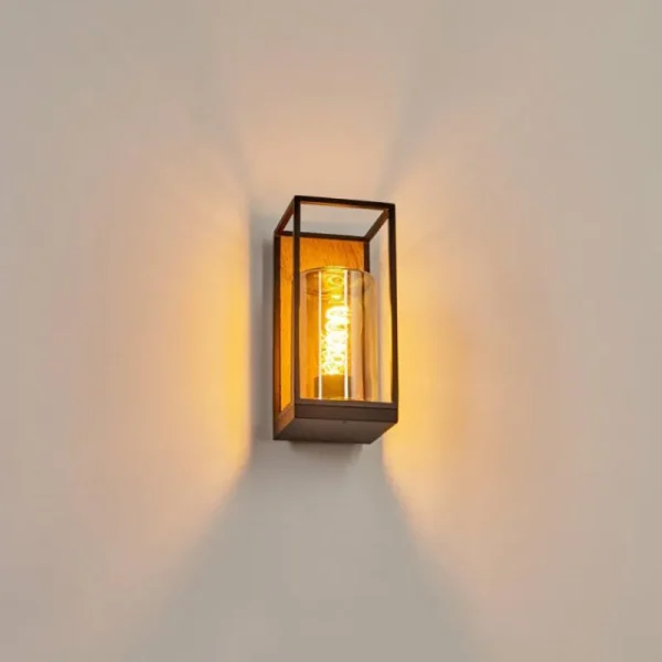 hofstein Applique murale d'extérieur Palanga Brun, Couleur bois, Noir, 1 lumière* Lampes Modernes