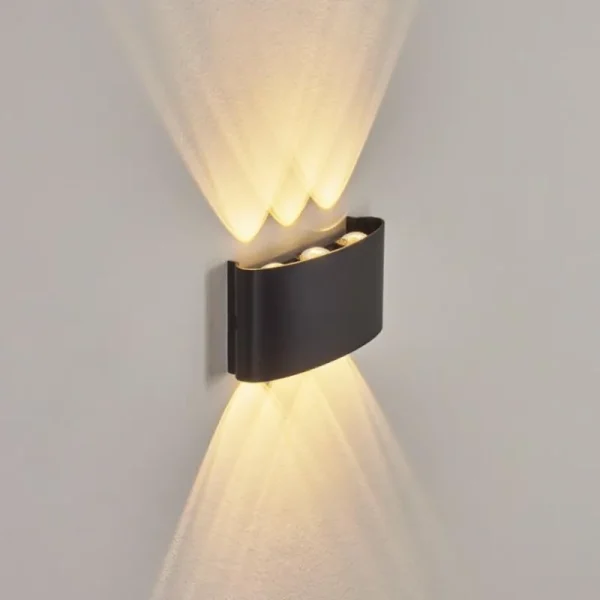 hofstein Applique murale d'extérieur Glencoe LED Noir, 6 lumières* Lampes Modernes