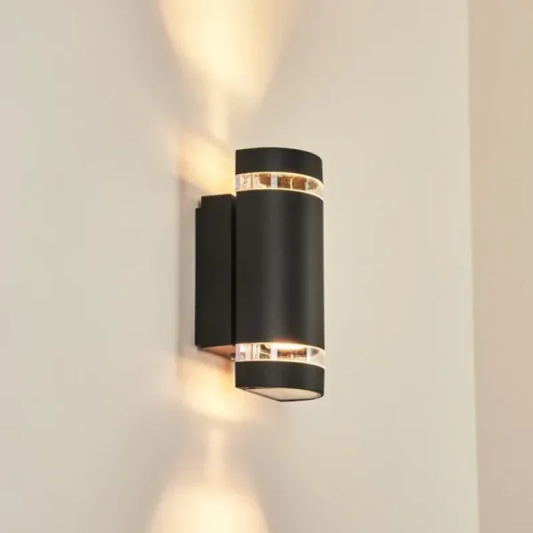hofstein Applique murale d'extérieur Inglewood Noir, 2 lumières* Lampes Modernes