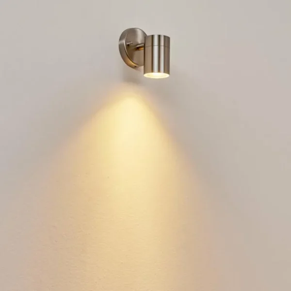 hofstein Applique murale d'extérieur Bessiebelle Acier inoxydable, Blanc, 1 lumière* Lampes Modernes