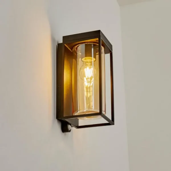 hofstein Applique murale d'extérieur Palanga LED Noir, 1 lumière, Détecteur de mouvement* Lampes Modernes