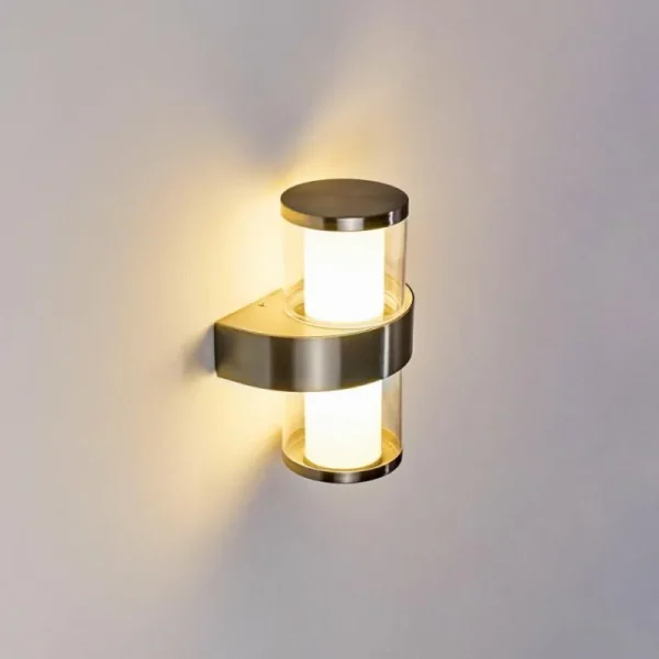 hofstein Applique murale d'extérieur Parawa LED Nickel mat, 2 lumières* Lampes Modernes