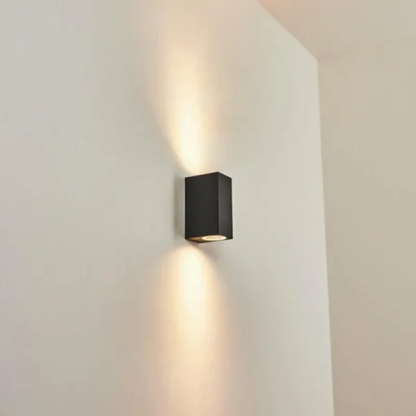 hofstein Applique murale d'extérieur Skaabu Noir, Blanc, 2 lumières* Lampes Modernes