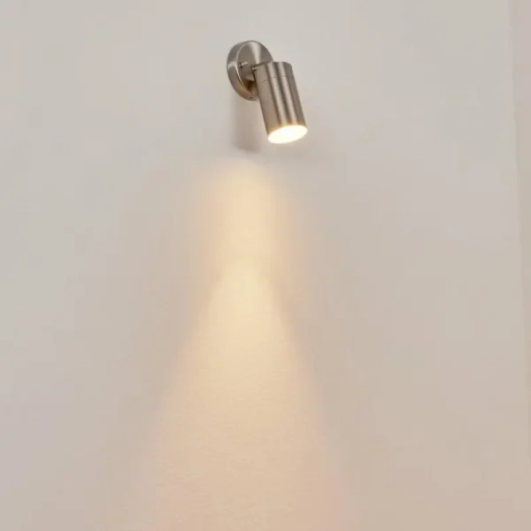 hofstein Applique murale d'extérieur Bessiebelle Acier inoxydable, Blanc, 1 lumière* Lampes Modernes
