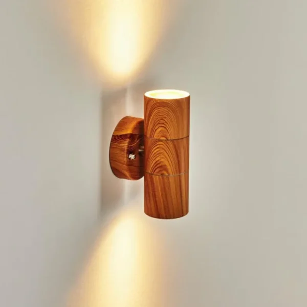 hofstein Applique murale d'extérieur Tenvik Brun, Couleur bois, 2 lumières* Lampes Modernes