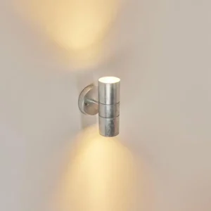 hofstein Applique murale d'extérieur Bessiebelle Zingué, Blanc, 2 lumières* Lampes Modernes