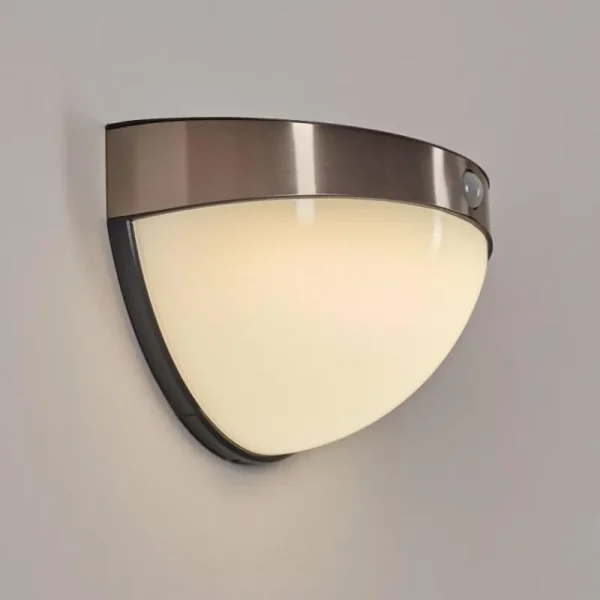hofstein Applique murale d'extérieur Pori LED Chrome, 1 lumière, Détecteur de mouvement* Lampes Modernes